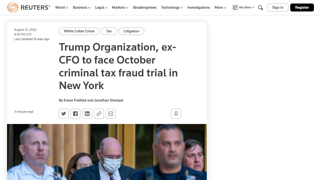 Trump Organization, ex-CFO to face October criminal tax fraud trial in ...